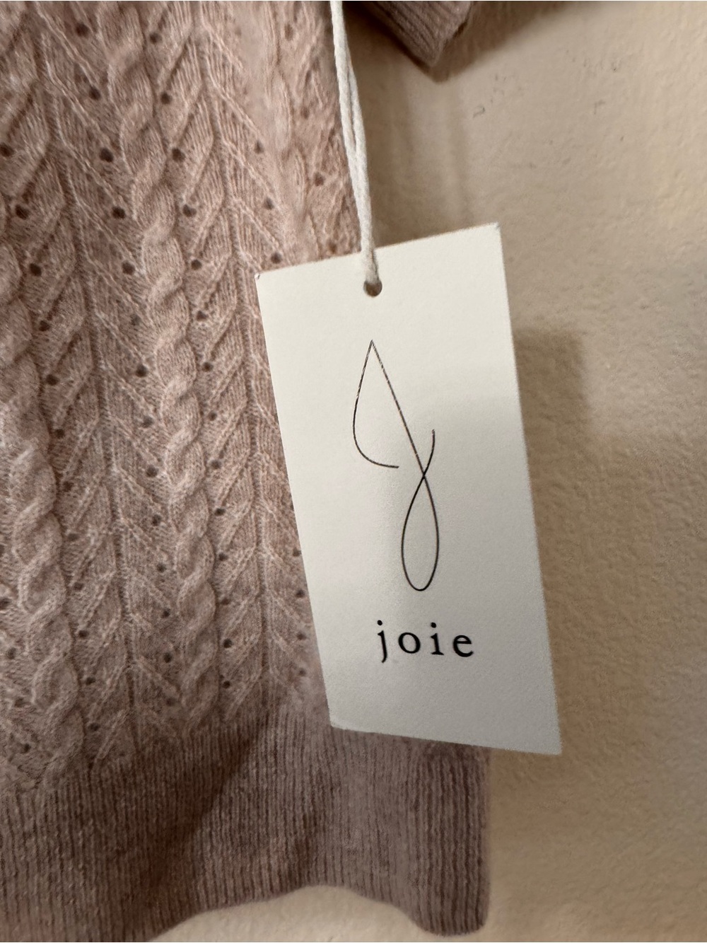 Joie 100% Cashmere Pointelle Cable Knit Cardigan Pearl Buttons S NWT - Picture 5 of 8